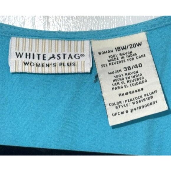 White Stag Womens Plus Peacock Plume Top 18W/20W - Picture 3 of 6